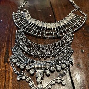 Intricate Silver Layered Necklace